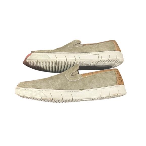 TB Phelps Men’s Suede Slip-On Shoes Tan Leather Trim SZ 9 Casual Comfort loafer - Picture 3 of 10
